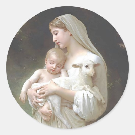 Maagd En Kind L'Innocence Ronde Stickers (Voorkant)