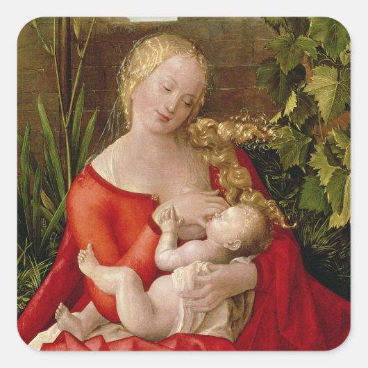 Maagd en kind 'Madonna met de Iris', 1508 Vierkante Sticker (Voorkant)