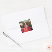 Maagd en kind 'Madonna met de Iris', 1508 Vierkante Sticker (Envelop)