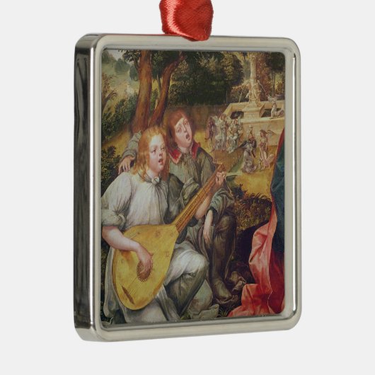 Maagd en kind met Angels Metalen Ornament (Rechts)