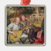 Maagd en kind met Angels Metalen Ornament (Voorkant)