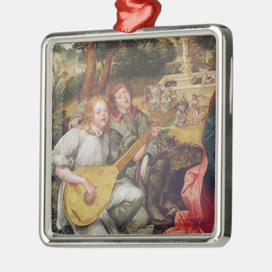 Maagd en kind met Angels Metalen Ornament (Links)