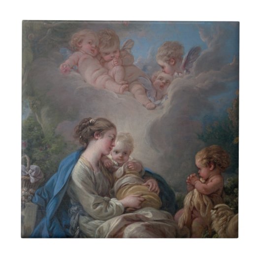 Maagd en kind met de heilige John de Baptist Tegeltje (Voorkant)