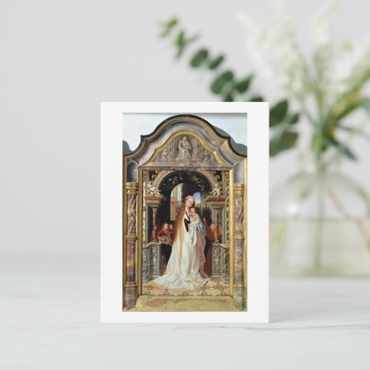 Maagd en Kind met Drie Angels, centraal paneel Briefkaart (Staand voorkant)