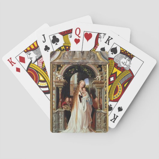 Maagd en Kind met Drie Angels, centraal paneel Speelkaarten (Achterkant)