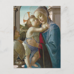 Maagd en kind met een engel, Sandro Botticelli Briefkaart