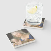 Maagd en kind met een halfgeten peren, 1512 stenen onderzetter (Zijkant)