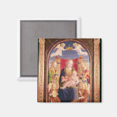 Maagd en kind met engel-musici en heiligen magneet (Voorkant / Achterkant)