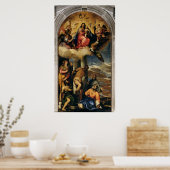 Maagd en kind met engel-musici en heiligen poster (Keuken)