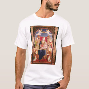Maagd en kind met engel-musici en heiligen t-shirt