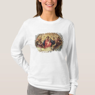 Maagd en kind met engel-musici t-shirt