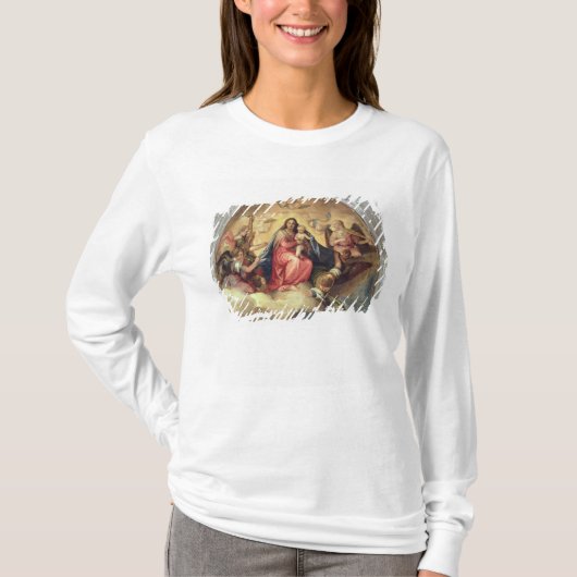 Maagd en kind met engel-musici t-shirt (Voorkant)