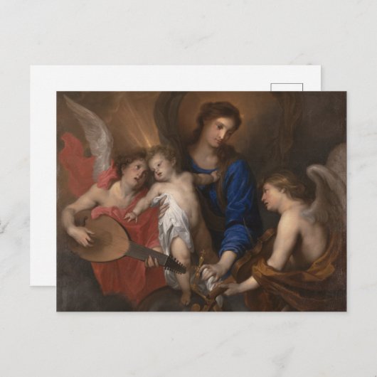 Maagd en kind met muziek die Angels maken Briefkaart (Voorkant / Achterkant)