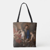 Maagd en kind met muziek die Angels maken Tote Bag (Achterkant)