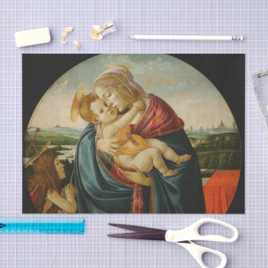 Maagd en kind met sint-janskruid tissuepapier (Craft)