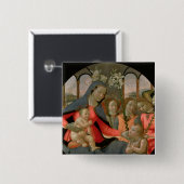 Maagd en kind met sint-janskruid vierkante button 5,1 cm (Voorkant /achterkant)