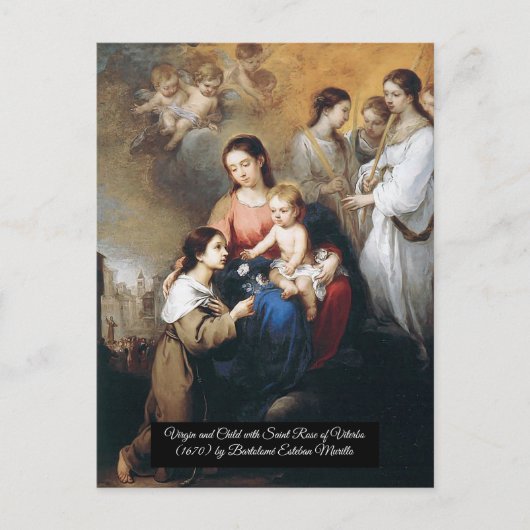 Maagd en Kind met Sint-Roos Briefkaart (Voorkant)