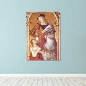 Maagd en kind met SS. Gregory en Martin Canvas Afdruk (Insitu (Houten vloer))