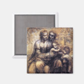 Maagd en kind met St. Anne sketch Magneet (Voorkant / Achterkant)