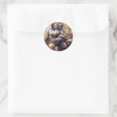 Maagd en kind met St. Anne sketch Ronde Sticker (Tas)