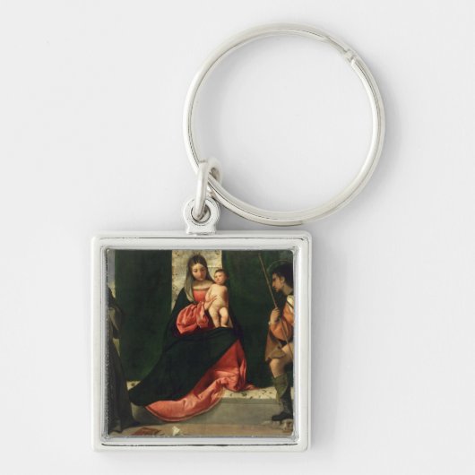 Maagd en kind met St. Anthony van Padua Sleutelhanger (Voorkant)