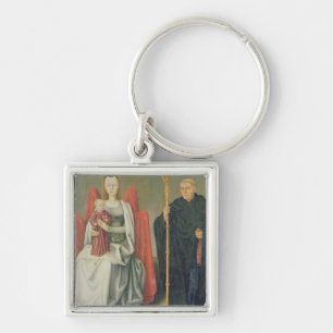 Maagd en kind met St. Benedict Sleutelhanger