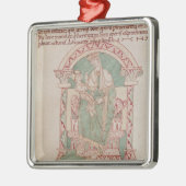 Maagd en kind met St. Gregory de Grote Metalen Ornament (Links)