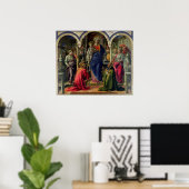 Maagd en kind omringd door Angels Poster (Thuiskantoor)