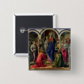 Maagd en kind omringd door Angels Vierkante Button 5,1 Cm (Voorkant /achterkant)