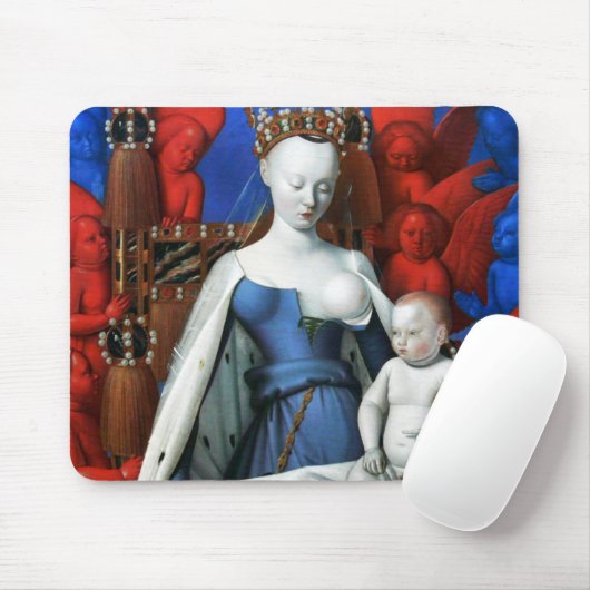 Maagd en Kind omringd door Engelen - Fouquet Muismat (Met muis)