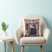 Maagd en kind op de troon met muziek maken engel kussen (Stoel)