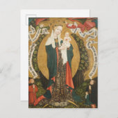 Maagd en kind op een Crescent Moon uit Destna Briefkaart (Voorkant / Achterkant)