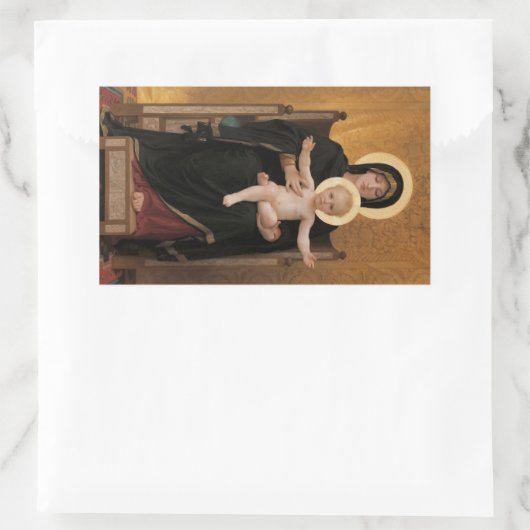 Maagd en kind rechthoekige sticker (Tas)