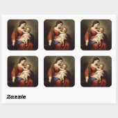 Maagd en kind vierkante sticker (Vel)