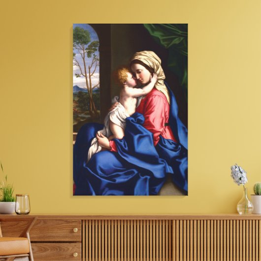 Maagd en kindarm door Sassoferrato Canvas Afdruk (Insitu (Woonkamer))