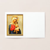 Maagd en kinderGold Foil Holiday Note Card Folie Kaarten (Binnen)