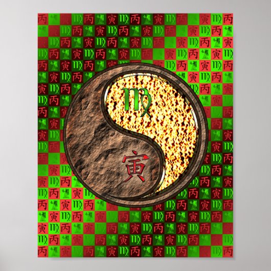 Maagd en vuur tijger poster (Voorkant)