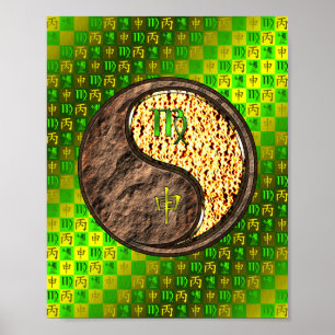 Maagd en vuuraap poster