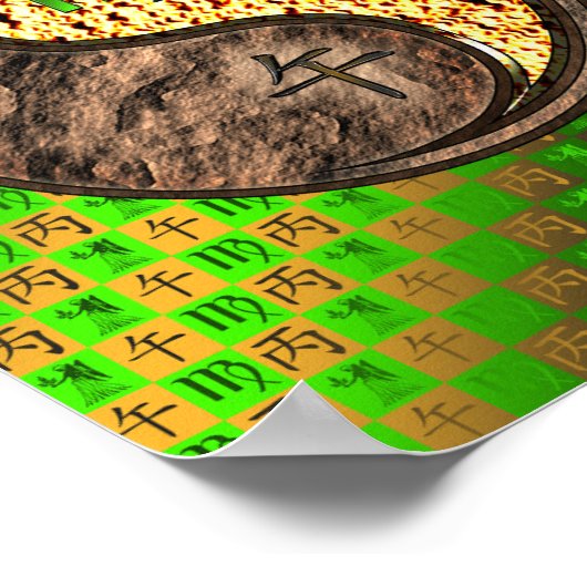 Maagd en vuurpaard poster (Hoek)