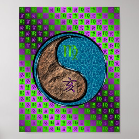 Maagd en waterzwijn poster (Voorkant)