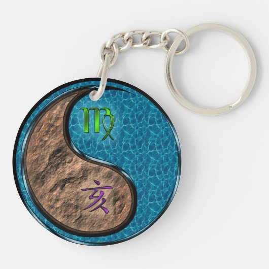 Maagd en waterzwijn sleutelhanger (Achterkant)