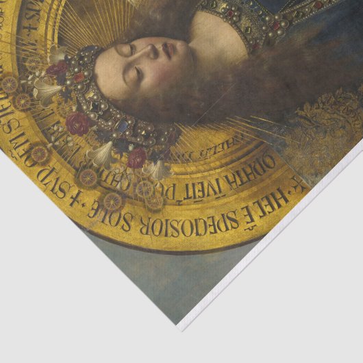 Maagd Enthroned, het gehentaltarstuk Tissuepapier (Detail)