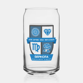 Maagd Geboortedatum Crest™ voor 1-22 september Blikvorm Glas