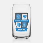 Maagd Geboortedatum Crest™ voor 1-22 september Blikvorm Glas (Achterkant)