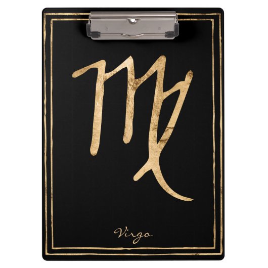Maagd gestileerd symbool voor gouden astrologie me klembord (Voorkant)