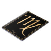 Maagd gestileerd symbool voor gouden astrologie me notitieboek (Linkerzijde)