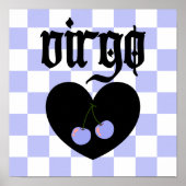 Maagd Gotische Esthetische Geruite Cherry Art Poster (Voorkant)