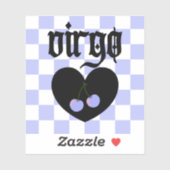 Maagd Gotische Esthetische Geruite Cherry Art Sticker (Vel)