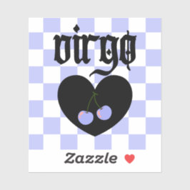 Maagd Gotische Esthetische Geruite Cherry Art Sticker