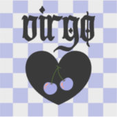 Maagd Gotische Esthetische Geruite Cherry Art Sticker (Voorkant)